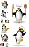 تصویر با کیفیت پنگوئن های سه بعدی کارتونی