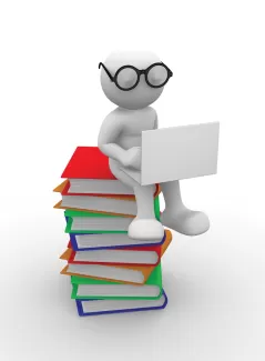 عکس باکیفیت آدمک در حال کار با لپ تاپ عکس باکیفیت آدمک در حال کار با لپتاب