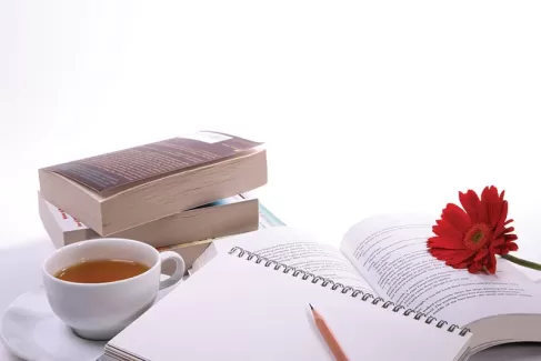 بک گراند باکیفیت گل و فنجان و کتاب بک گراند باکیفیت گل و فنجان و کتاب