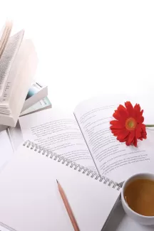 بک گراند باکیفیت کتاب و فنجان و گل بک گراند باکیفیت کتاب و فنجان و گل