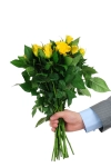 عکس باکیفیت دسته گل رز زرد