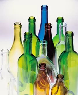 عکس کیفیت بالای بطری های شیشه ای رنگی