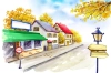 دانلود بک گراند کارتونی کیفیت بالای خیابان و خانه ها