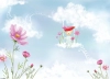 عکس باکیفیت منظره کارتونی گل و آسمان