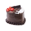 عکس با کیفیت کیک با روکش شکلات و توت فرنگی