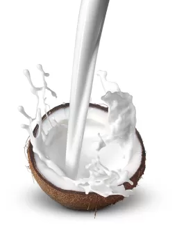 عکس شیر در حال ریختن داخل نارگیل