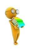 عکس باکیفیت آدمک در حال حمل کتاب