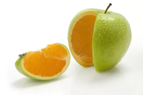 تصویر با کیفیت پرتقال با پوست سیب