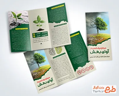 طرح بروشور ترک اعتیاد شامل عکس نهال و عکس درخت با فرمت psd و قابل ویرایش