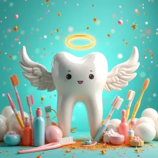 عکس حرفه ای دندان با تم بچه گانه عکس حرفه ای دندان پزشکی