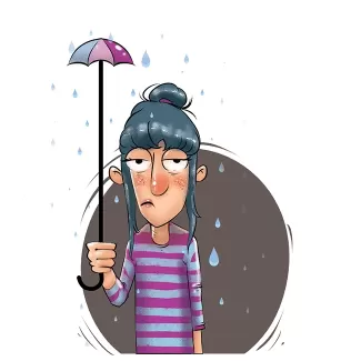 تصویرسازی دختر با چتر با فرمت psd و فتوشاپ