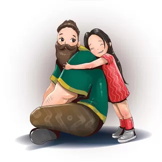 طرح تصویرسازی پدر و دختر با فرمت psd و فتوشاپ