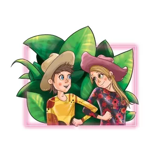 تصویرسازی عاشقانه دختر و پسر در جنگل با فرمت psd و فتوشاپ لایه باز