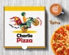 طرح جعبه پیتزا شامل عکس پیک موتوری جهت استفاده برای بسته بندی و جعبه پیتزا به صورت رنگی