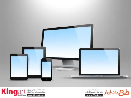 موکاپ مانیتور، صفحه لپ تاپ، گوشی و تبلت رایگان جهت پیش نمایش ریسپانسیو دستگاه‌های دیجیتال