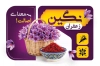 کارت تبلیغاتی فروشگاه زعفران شامل عکس گل زعفران