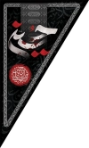 طرح پرچم آویز مثلثی محرم شامل تایپوگرافی حسین جهت چاپ پرچم محرم