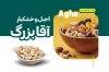 طرح کارت ویزیت آجیل فروشی لایه باز شامل عکس ظرف گردو