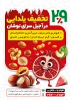 طرح لایه باز تراکت آجیل فروشی ویژه یلدا شامل عکس مغزیجات
