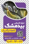 لیبل برش خاص عرقیجات گیاهی شامل عکس بید مشک جهت چاپ کارت ویزیت فروشگاه عرقیجات