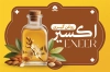 طرح قابل ویرایش کارت ویزیت عرقیات و روغن گیری شامل عکس روغن زیتون