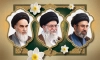 طرح بنر خام امام خمینی آیت الله مجتبی خامنه ای و رهبر شهید دارای وکتور گل به صورت فرمت PSD و قابل ویرایش