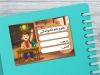 برچسب دفتر مشق لایه باز شامل تصویرسازی کودک پسر با فرمت PSD و قابل ویرایش