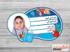 طرح لایه باز برچسب دفتر شامل عکس کتاب