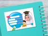 طرح برچسب دفتر مشق شامل جای نام و نام خانوادگی دانش آموز