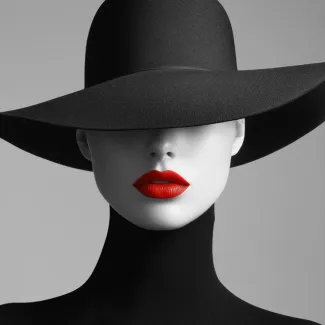 عکس زن با کلاه مشکی عکس حرفه ای زن