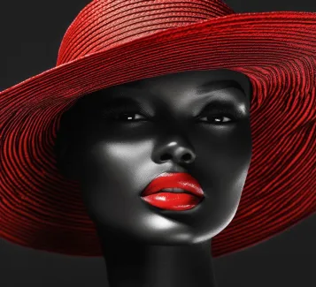 عکس باکیفیت زن سیاه پوست با کلاه عکس حرفه ای زن