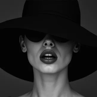 عکس استوک زن با کلاه و عینک دودی عکس حرفه ای زن