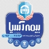 طرح برچسب شیشه ای بیمه آسیا شامل لوگو بیمه آسیا با فرمت psd و قابلیت شخصی سازی