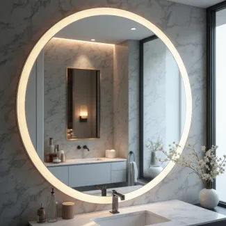 تصویر با کیفیت آینه روشویی سرویس بهداشتی عکس حرفه ای آینه سرویس بهداشتی