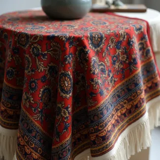 عکس پارچه رومیزی مدل ترکمنی ایرانی عکس حرفه ای قالیچه