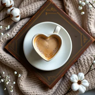 عکس فنجان قهوه به شکل قلب عکس حرفه ای کافی شاپ