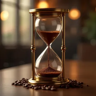 عکس پودر قهوه داخل ساعت شنی مناسب برای کافی شاپ عکس حرفه ای کافی شاپ