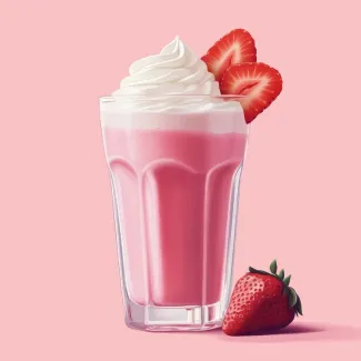 عکس گرافیکی میلک شیک توت فرنگی عکس حرفه ای کافی شاپ
