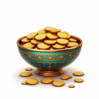 عکس با کیفیت سکه در ظرف سنتی مدل هفت سین عکس حرفه ای سکه هفت سین