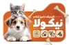 طرح لایه باز کارت ویزیت دامپزشکی شامل عکس سگ و گربه