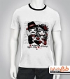 طرح خام تی شرت عاشقانه شامل تصویرسازی زن و مرد جهت چاپ تیشرت عاشقانه، ولنتاین و روز عشق