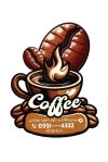 طرح کارت ویزیت کافه شامل تصویرسازی دانه قهوه جهت چاپ کارت ویزیت کافی شاپ