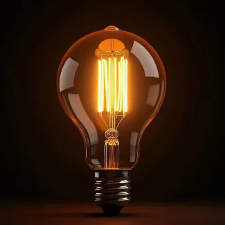 عکس با کیفیت چراغ روشن مدل لامپ گرد عکس حرفه ای الکتریکی