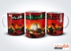 طرح لیوان شهادت علی اصغر لایه باز شامل خوشنویسی شهادت را به گهواره رقم زد طفل رباب