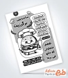فایل لایه باز تراکت سیاه و سفید فست فود با وکتور همبرگر