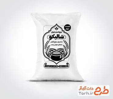 طرح لایه باز گونی برنج شامل وکتور کیسه برنج