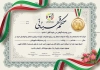 طرح حکم قهرمانی تیراندازی شامل وکتور پرچم ایران