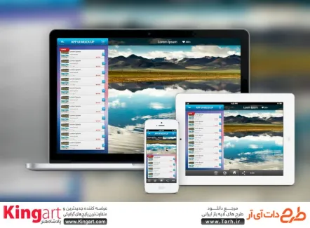 طرح لایه باز موکاپ صفحه نمایش موبایل و تبلت جهت پیش نمایش ریسپانسیو دستگاه‌های دیجیتال
