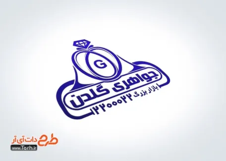 طرح مهر طلا فروشی لایه باز با وکتور الماس