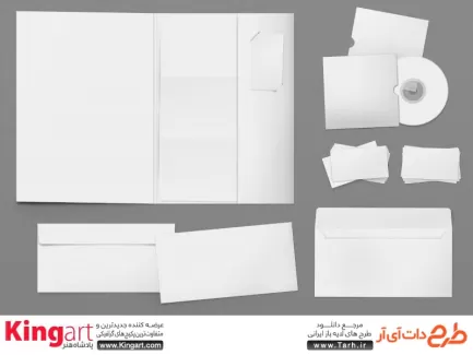 موکاپ ست اداری Office Set Mockup به صورت لایه باز با فرمت psd جهت پیش نمایش ست اداری، سربرگ، فولدر